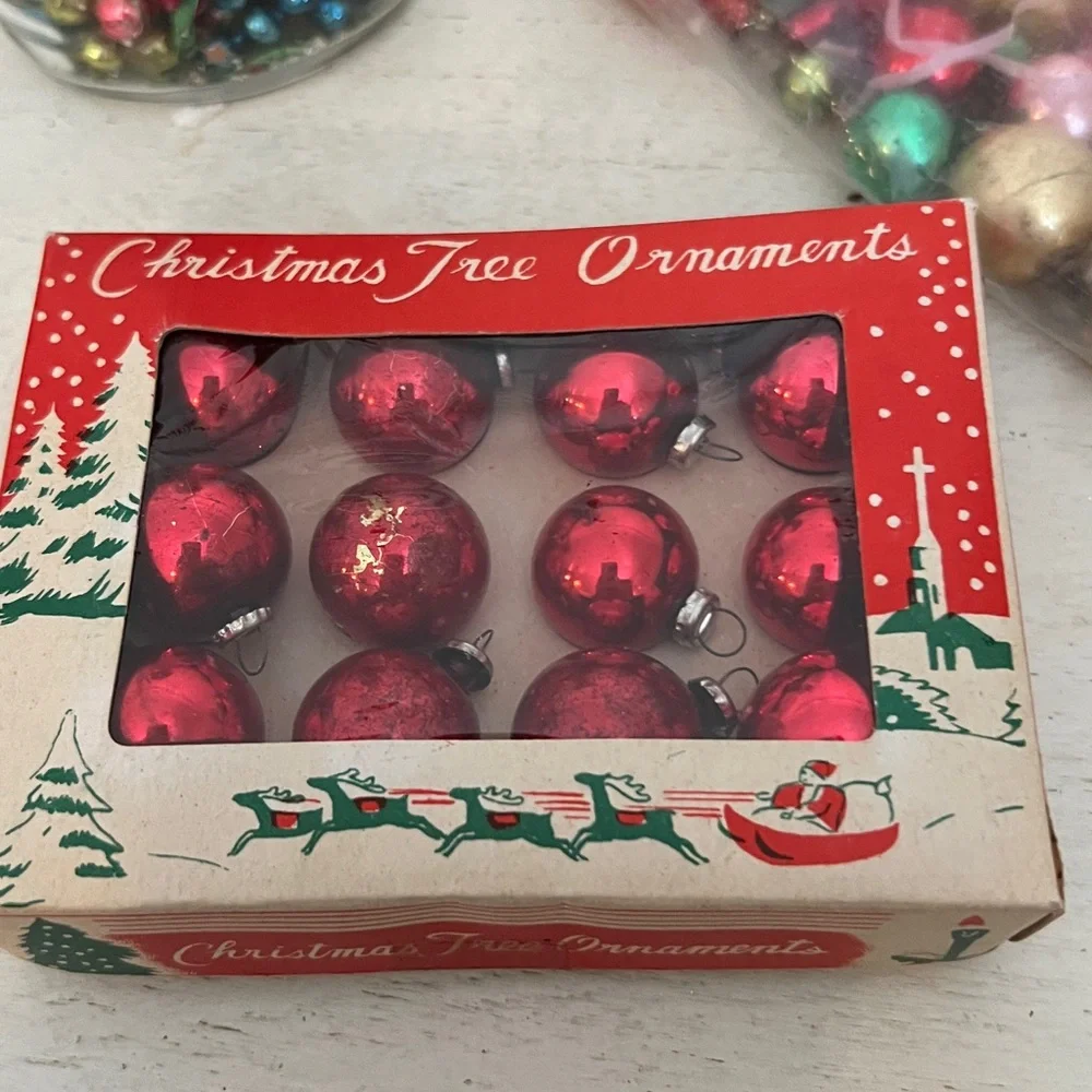 Lot Japan Mini feather tree Glass Ornaments